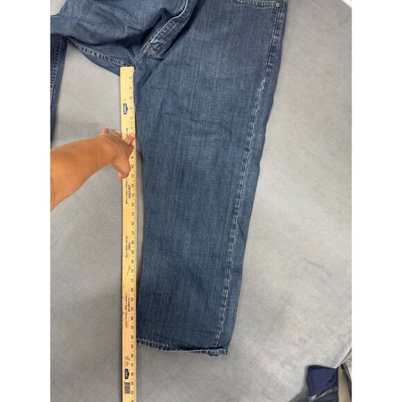 Levis 559 Denim Jeans Mens 44X30 Straight Leg Medium‎ Wash Pockets Navy Blue - Picture 5 of 7